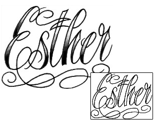 Lettering Tattoo Esther Script Lettering Tattoo