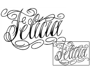 Picture of Felicia Script Lettering Tattoo