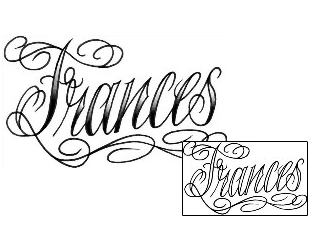 Lettering Tattoo Frances Script Lettering Tattoo