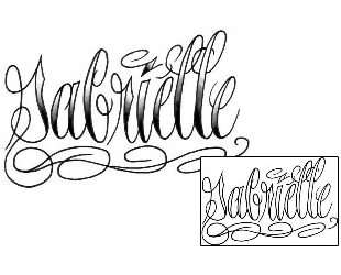 Picture of Gabrielle Script Lettering Tattoo