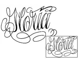 Picture of Gloria Script Lettering Tattoo