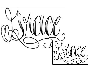 Picture of Grace Script Lettering Tattoo