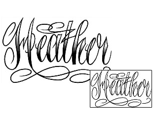 Picture of Heather Script Lettering Tattoo