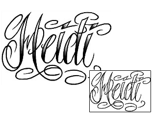 Picture of Heidi Script Lettering Tattoo