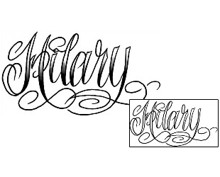 Picture of Hilary Script Lettering Tattoo