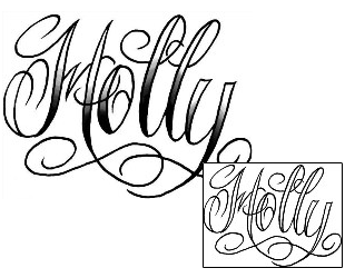 Lettering Tattoo Holly Script Lettering Tattoo