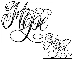 Lettering Tattoo Hope Script Lettering Tattoo