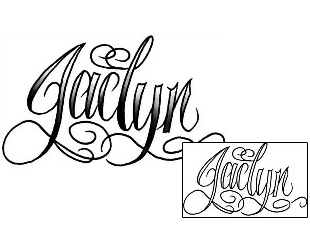 Picture of Jaclyn Script Lettering Tattoo
