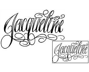 Picture of Jacqueline Script Lettering Tattoo