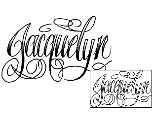 Picture of Jacquelyn Script Lettering Tattoo