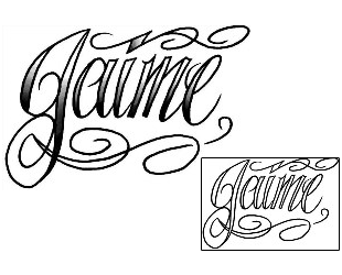 Picture of Jaime Script Lettering Tattoo