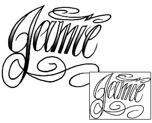 Picture of Jamie Script Lettering Tattoo