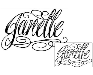 Picture of Janelle Script Lettering Tattoo