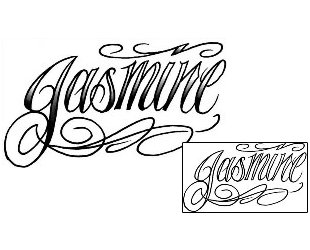 Picture of Jasmine Script Lettering Tattoo