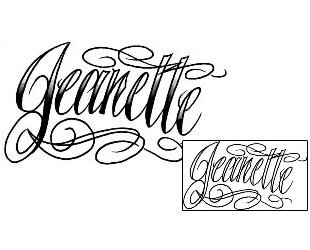 Picture of Jeanette Script Lettering Tattoo