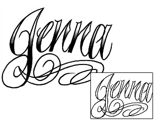 Lettering Tattoo Jenna Script Lettering Tattoo