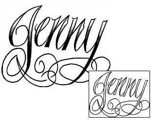 Picture of Jenny Script Lettering Tattoo