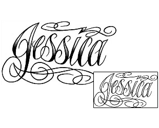 Picture of Jessica Script Lettering Tattoo