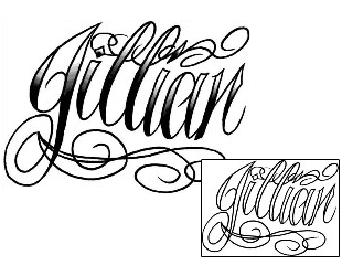 Picture of Jillian Script Lettering Tattoo