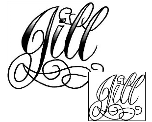 Lettering Tattoo Jill Script Lettering Tattoo