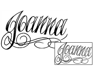 Picture of Joanna Script Lettering Tattoo