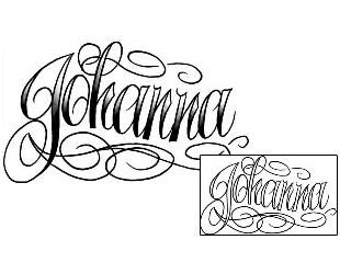 Lettering Tattoo Johanna Script Lettering Tattoo