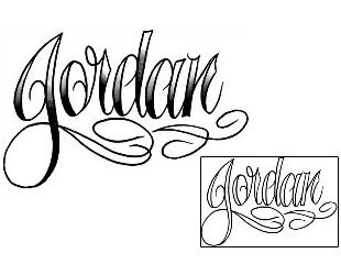 Picture of Jordan Script Lettering Tattoo