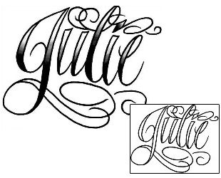 Picture of Julie Script Lettering Tattoo
