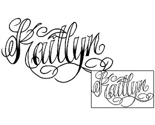 Picture of Kaitlyn Script Lettering Tattoo