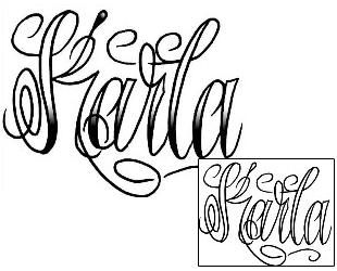Picture of Karla Script Lettering Tattoo