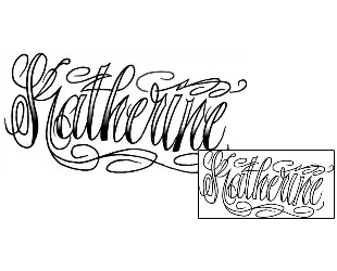 Lettering Tattoo Katherine Script Lettering Tattoo