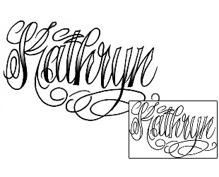 Lettering Tattoo Kathryn Script Lettering Tattoo