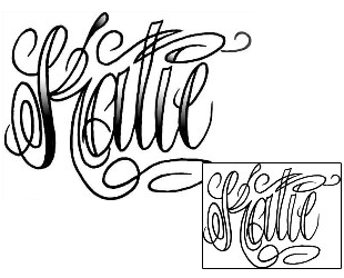 Picture of Katie Script Lettering Tattoo