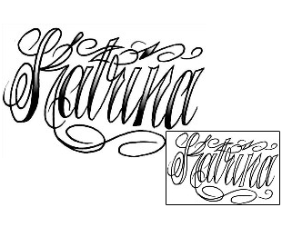 Picture of Katrina Script Lettering Tattoo