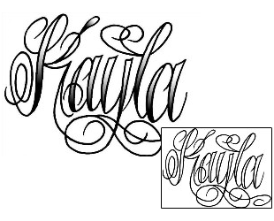 Lettering Tattoo Kayla Script Lettering Tattoo