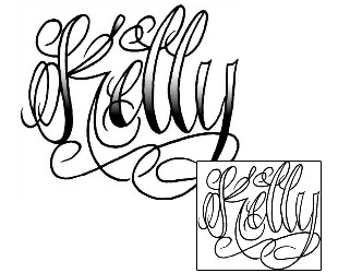 Picture of Kelly Script Lettering Tattoo