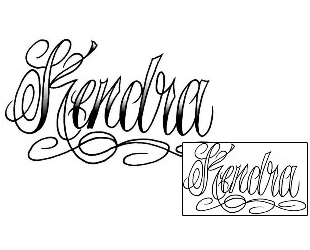Picture of Kendra Script Lettering Tattoo