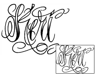 Picture of Keri Script Lettering Tattoo