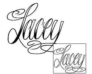 Picture of Lacey Script Lettering Tattoo