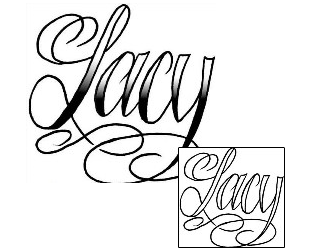 Picture of Lacy Script Lettering Tattoo