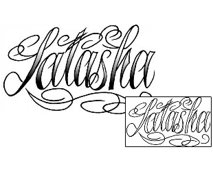 Picture of Latasha Script Lettering Tattoo