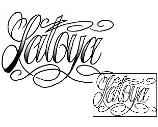 Picture of Latoya Script Lettering Tattoo