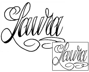 Picture of Laura Script Lettering Tattoo