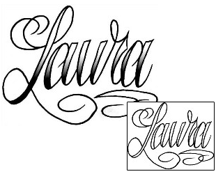 Lettering Tattoo Laura Script Lettering Tattoo