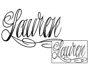 Picture of Lauren Script Lettering Tattoo
