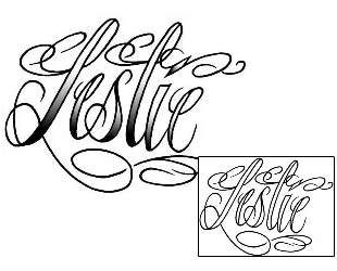 Lettering Tattoo Leslie Script Lettering Tattoo