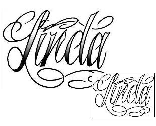 Lettering Tattoo Linda Script Lettering Tattoo