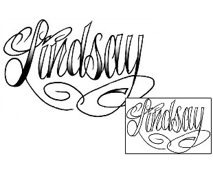 Picture of Lindsay Script Lettering Tattoo