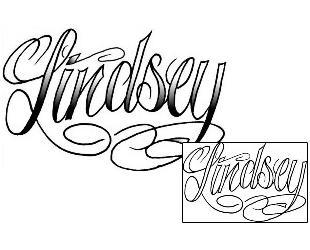 Picture of Lindsey Script Lettering Tattoo