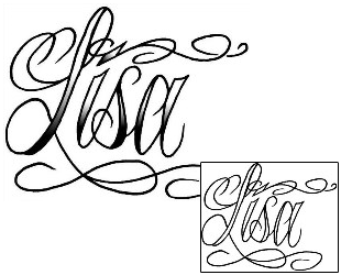 Picture of Lisa Script Lettering Tattoo
